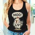 Moo 鶏 牛 農場 動物 ユーモア 男性 女性 キッズ 4 レディースタンクトップ 彼女への贈り物