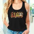Habibi Retro 70S Typographyintage Flower Hippie Arabic レディースタンクトップ 彼女への贈り物