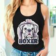 I Love My Boxer Dog Mom Dad Kawaii Dog Doodles ボクサー 犬 レディースタンクトップ 彼女への贈り物