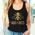 Save The Bees 花、じんましん、アースデイ、環境、平和 レディースタンクトップ 彼女への贈り物