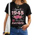 81歳 1945年4月 花柄 81歳 誕生日 男性 女性 レディースTシャツ