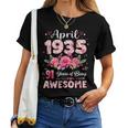 91歳 1935年4月 花柄 91歳 誕生日 男性 女性 レディースTシャツ