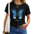 Blue Butterfly Beautiful Butterfly 長袖tシャツ レディースTシャツ