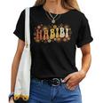Habibi Retro 70S Typographyintage Flower Hippie Arabic レディースTシャツ