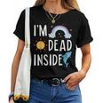 I'm Dead Inside Happy Rainbowunshine Dolphin ファニーtシャツ レディースTシャツ