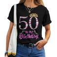 It's My 50Th Birthday Queen Tiarahoes 50歳 Old Bday ギフト レディースTシャツ