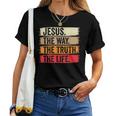 Jesus The Way The Truth Life Erse Christian Worship レディースTシャツ