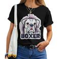 I Love My Boxer Dog Mom Dad Kawaii Dog Doodles ボクサー 犬 レディースTシャツ