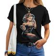 Pinup Girl ジュークボックス レコード音楽プレーヤー ヴィンテージ レディースTシャツ