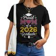 Proud Mom Of A 2026 卒業 シニア ひまわり ヒョウ ハート レディースTシャツ