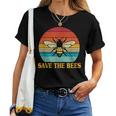 Save The Bees レトロスタイル 気候変動ave The Queen レディースTシャツ