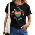 Two Moms Club Lgbtq Family Lesbian Moms Rainbow Heart Women T-shirt