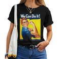 「We Can Do It」ポスター ロージー The Riveter Girl Power」 レディースTシャツ