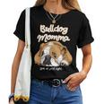かわいいイングリッシュブルドッグ Momma Bullie Love At Firstight レディースTシャツ