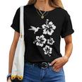 ハチドリ、ハイビスカス、花、男性、女性、子供 Tropical Hummingbird Hibiscus Flowers レディースTシャツ