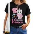 女の子、10歳の誕生日、ユニコーンキャット、ナンバー10 レディースTシャツ