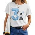 キッズ 女の子 男の子 キッズ 3 歳の誕生日 パンダ バースデー レディースTシャツ