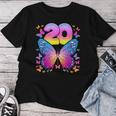 20 歳の誕生日、女の子 20 歳、蝶、数字 20 レディースTシャツ 面白い贈り物