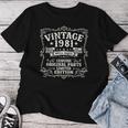45歳 誕生日 男性女性intage 1981年1981年生まれ レトロデザインブランド レディースTシャツ 面白い贈り物