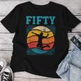 50歳の誕生日 レトロ バドミントン 50歳 男性 女性 レディースTシャツ 面白い贈り物