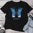 Blue Butterfly Beautiful Butterfly 長袖tシャツ レディースTシャツ 面白い贈り物