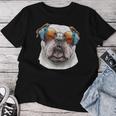 Bulldog Inglese Amante Dei Cani Mamma E Papà Maglietta da donna Regalos divertidos