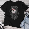 Dia De Los Muertos ハロウィン バラ メキシカンシュガースカル 女の子 レディースTシャツ 面白い贈り物