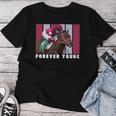 Forever Young Horse、競馬、デルマール、サンタアニタ 長袖tシャツ レディースTシャツ 面白い贈り物