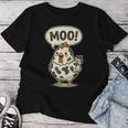 Moo 鶏 牛 農場 動物 ユーモア 男性 女性 キッズ 4 レディースTシャツ 面白い贈り物
