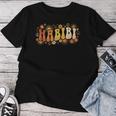Habibi Retro 70S Typographyintage Flower Hippie Arabic レディースTシャツ 面白い贈り物