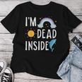 I'm Dead Inside Happy Rainbowunshine Dolphin ファニーtシャツ レディースTシャツ 面白い贈り物
