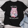 Just A Girl Who Loves アニメ カワイイ漫画 日本語 長袖tシャツ レディースTシャツ 面白い贈り物