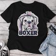 I Love My Boxer Dog Mom Dad Kawaii Dog Doodles ボクサー 犬 レディースTシャツ 面白い贈り物