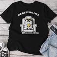 No Beer No Life ペキニーズ ビール 酒 犬 おもしろ 面白い ネタ 笑える 飲み会 レディースTシャツ 面白い贈り物