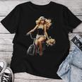 Pinup Girl 自転車 乗馬 サイクリスト ヴィンテージ レディースTシャツ 面白い贈り物