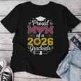 Proud Mom Of A 2026 卒業 シニア ひまわり ヒョウ ハート レディースTシャツ 面白い贈り物