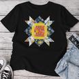 Quilters クラシック風防キルトブロック 花柄パッチワーク レディースTシャツ 面白い贈り物