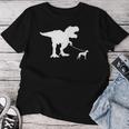 T-Rex Walking Greyhound Divertente Cane Mamma Papà DinosauroRex Maglietta da donna Regalos divertidos