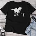 T-Rex Walking Jack Russel Divertente Cane Mamma Papà Dinosauro Trex Maglietta da donna Regalos divertidos