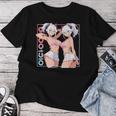 Waifu セクシー アニメ 女の子 角 ミニスカート 日本のレトロアート レディースTシャツ 面白い贈り物