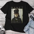 エドゥアール・マネ スミレの花束とベルテ・モリゾ レディースTシャツ 面白い贈り物