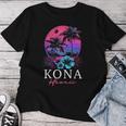 コナ ハワイ ハワイアン ハイビスカス 花 サーファー お土産 レディースTシャツ 面白い贈り物