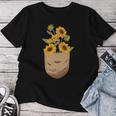 ゴッホ ひまわり ポケットアート 花柄 恋人スタイル 長袖tシャツ レディースTシャツ 面白い贈り物
