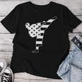 テコンドー 空手 アメリカ国旗 男性 女性 男の子 女の子 テコンドー レディースTシャツ 面白い贈り物