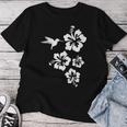 ハチドリ、ハイビスカス、花、男性、女性、子供 Tropical Hummingbird Hibiscus Flowers レディースTシャツ 面白い贈り物