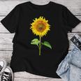ヒマワリ 夏 花 庭 自然 レディースTシャツ 面白い贈り物