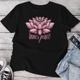 ピンクの蓮の花 曼荼羅 レディースTシャツ 面白い贈り物