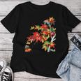 メープルの葉 秋 紅葉 日本美術 花の絵 花 日本画 新版画 レディースTシャツ 面白い贈り物