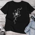ラインアート 蘭の花 タトゥースタイル 長袖tシャツ レディースTシャツ 面白い贈り物