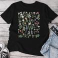 ヴィンテージ 花 ボタニカル イラスト チャート 植物 レディースTシャツ 面白い贈り物